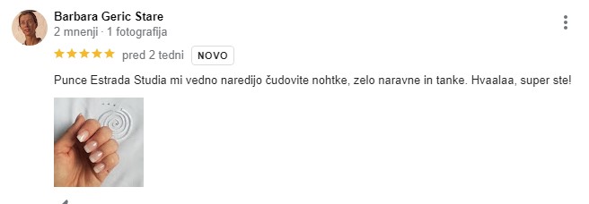 Mnenje stranke - gelirani podaljšani umetni - Estrada Studio
